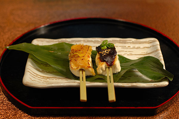 ゆず味噌とゴマ味噌の豆腐田楽