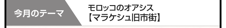 今月のテーマ　モロッコのオアシス【マラケシュ旧市街】